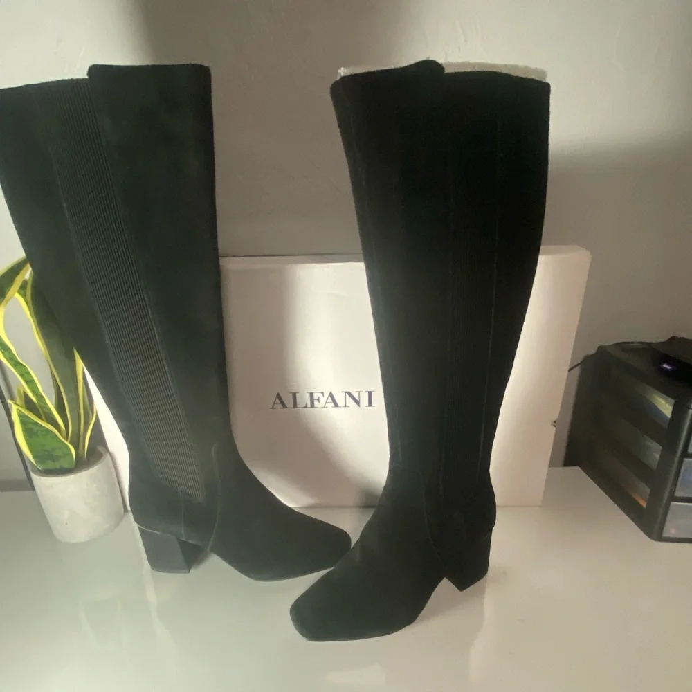 Alfani Women's Elegant Black Over the Knee Boots